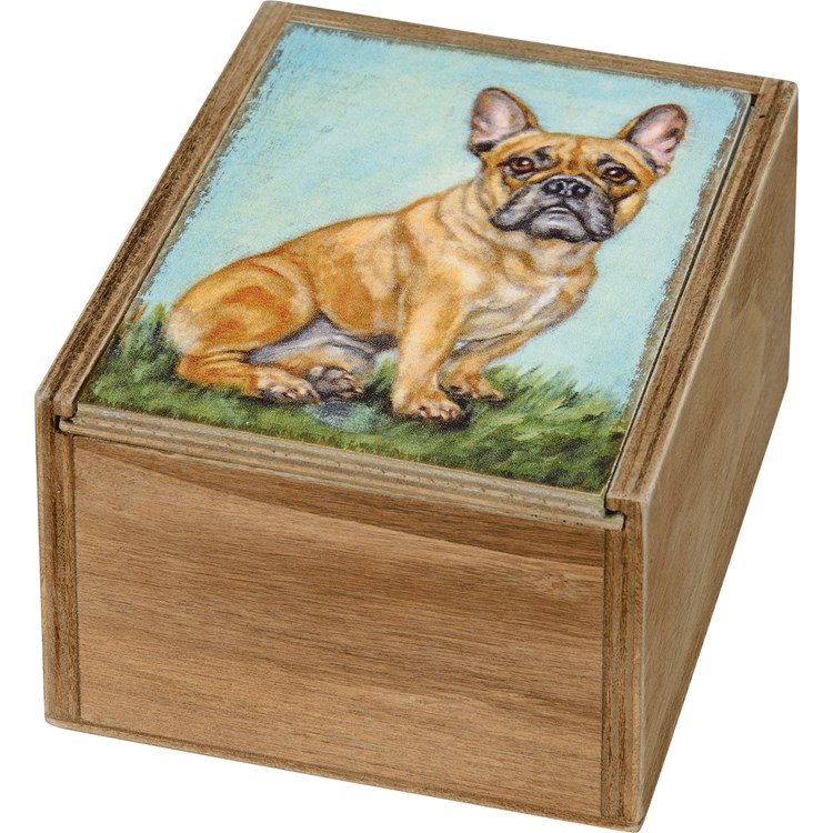 Frenchie Memory Box - Wood
