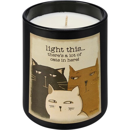 Jar Candle - There's A Lot Of Cats In Here - 8 oz., 3.25" Diameter x 3.50" - Soy Wax, Glass, Cotton