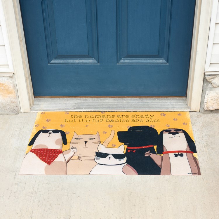 Humans Are Shady But Fur Babies Are Cool Rug - Polyester, PVC skid-resistant backing