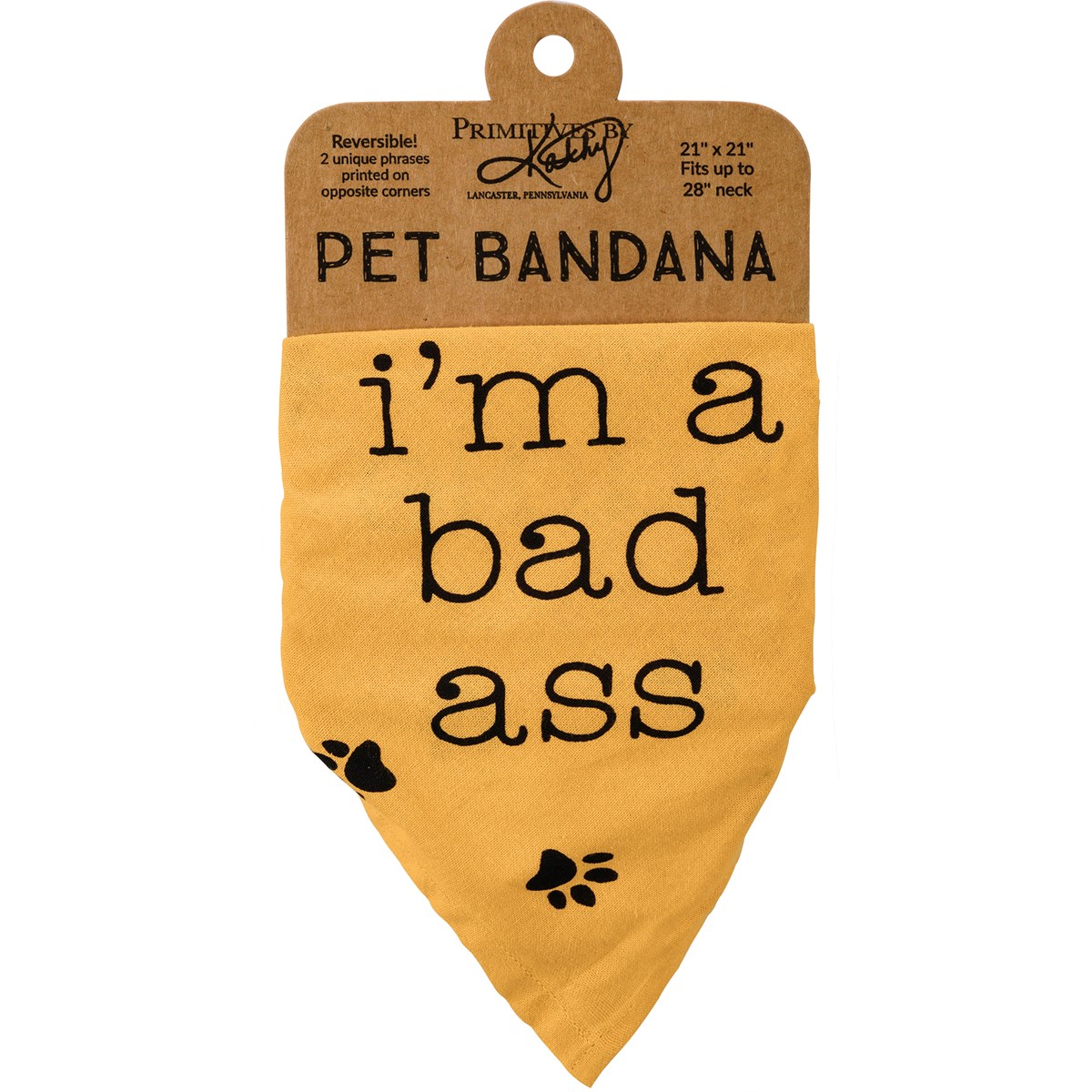 Bad Ass/Love to Cuddle Large Pet Bandana - Cotton