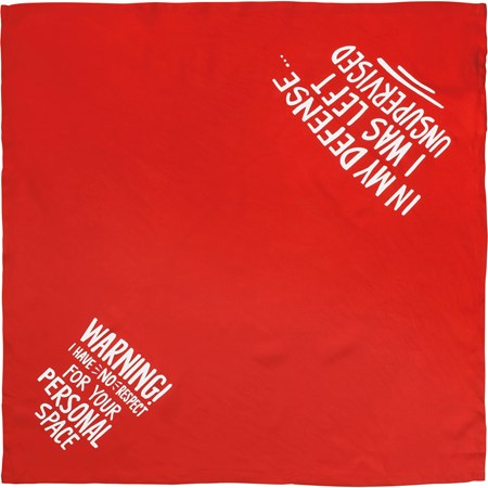 Pet Bandana Lg - In My Defense I Was Unsupervised - 21" x 21" - Rayon
