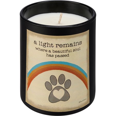 Jar Candle - Light Remains A Beautiful Soul Passed - 8 oz., 3.25" Diameter x 3.50" - Soy Wax, Glass, Cotton