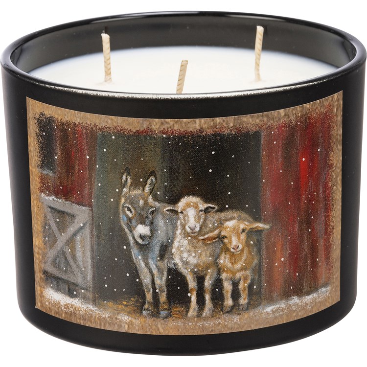 Snowy Farm Family Jar Candle - Soy Wax, Glass, Cotton