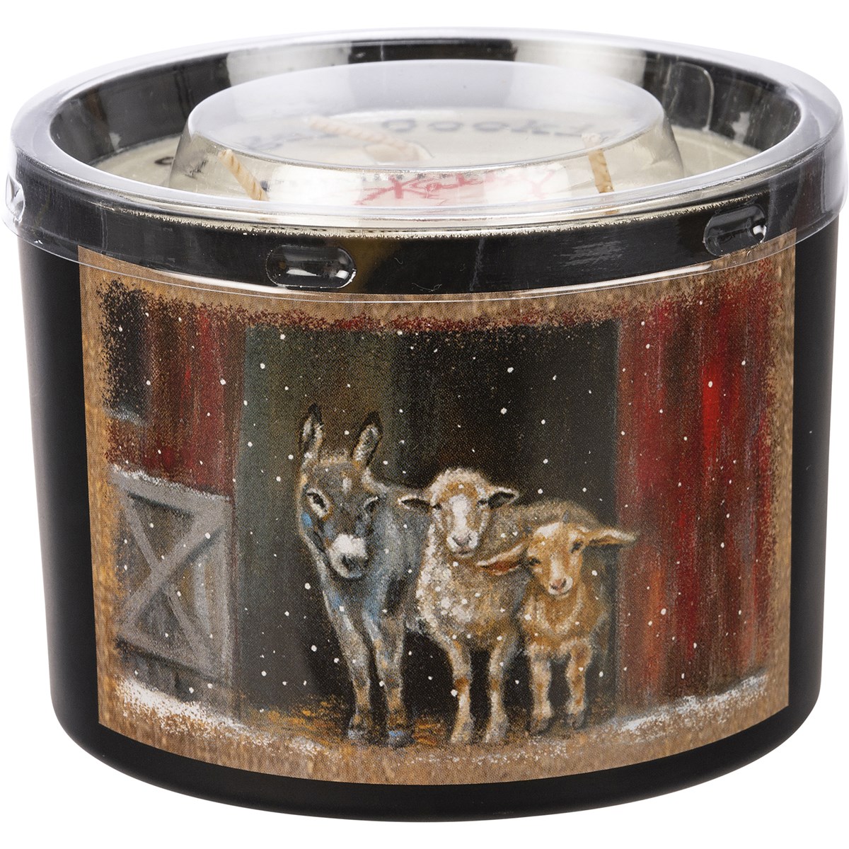 Snowy Farm Family Jar Candle - Soy Wax, Glass, Cotton