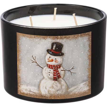 Jar Candle - Snowman - 14 oz., 4.50" Diameter x 3.25" - Soy Wax, Glass, Cotton
