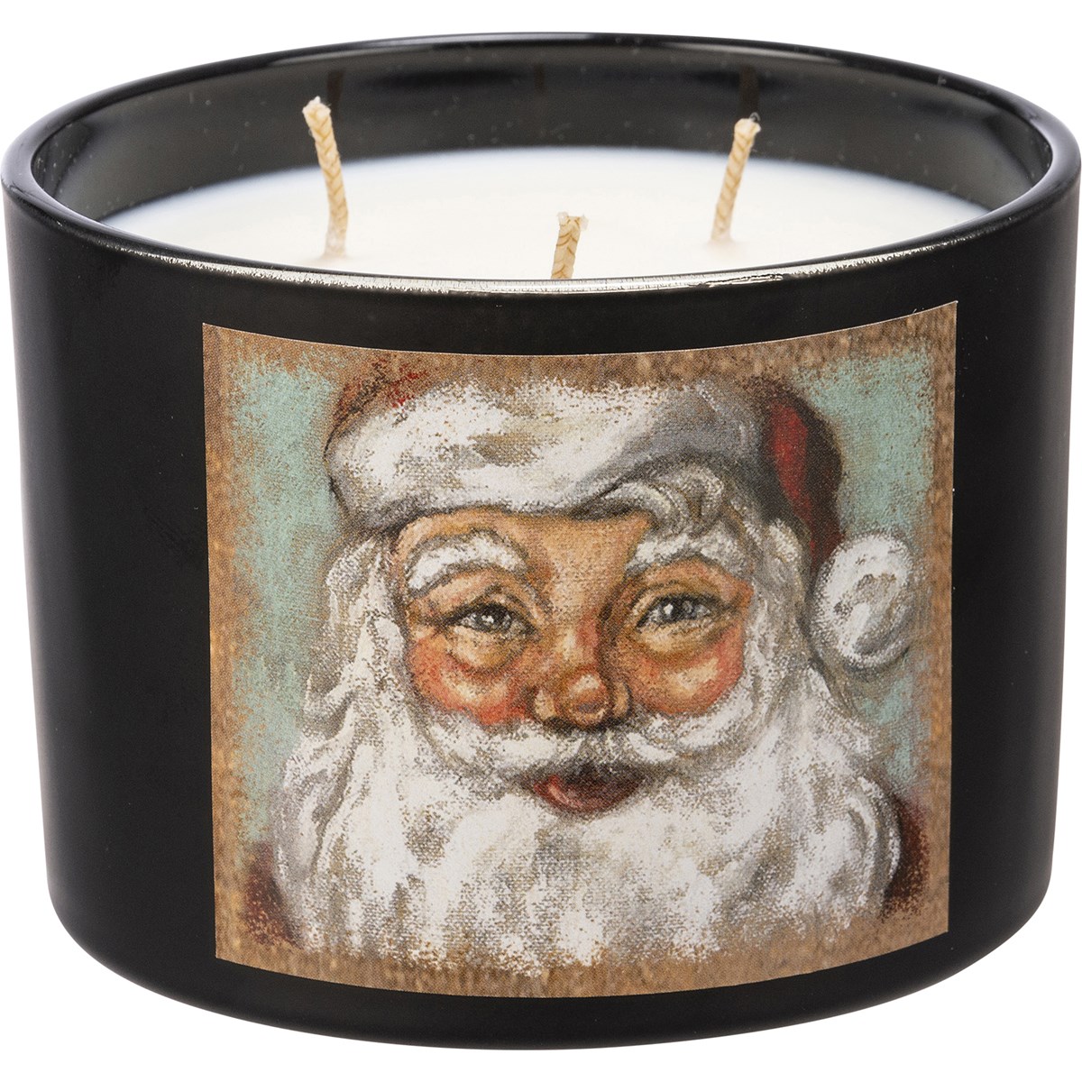 Santa Jar Candle - Soy Wax, Glass, Cotton