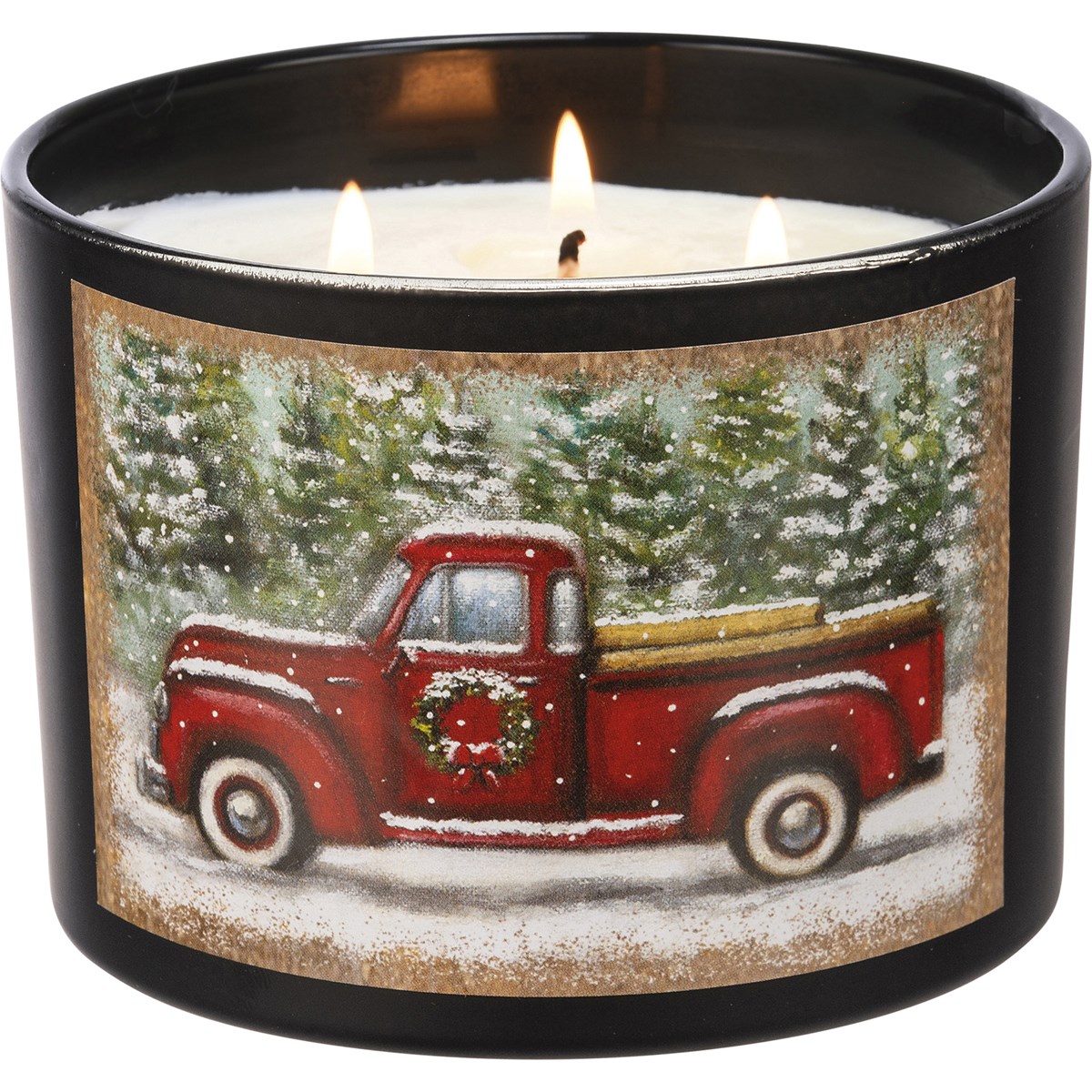 Red Truck Candle - Soy Wax, Glass, Cotton