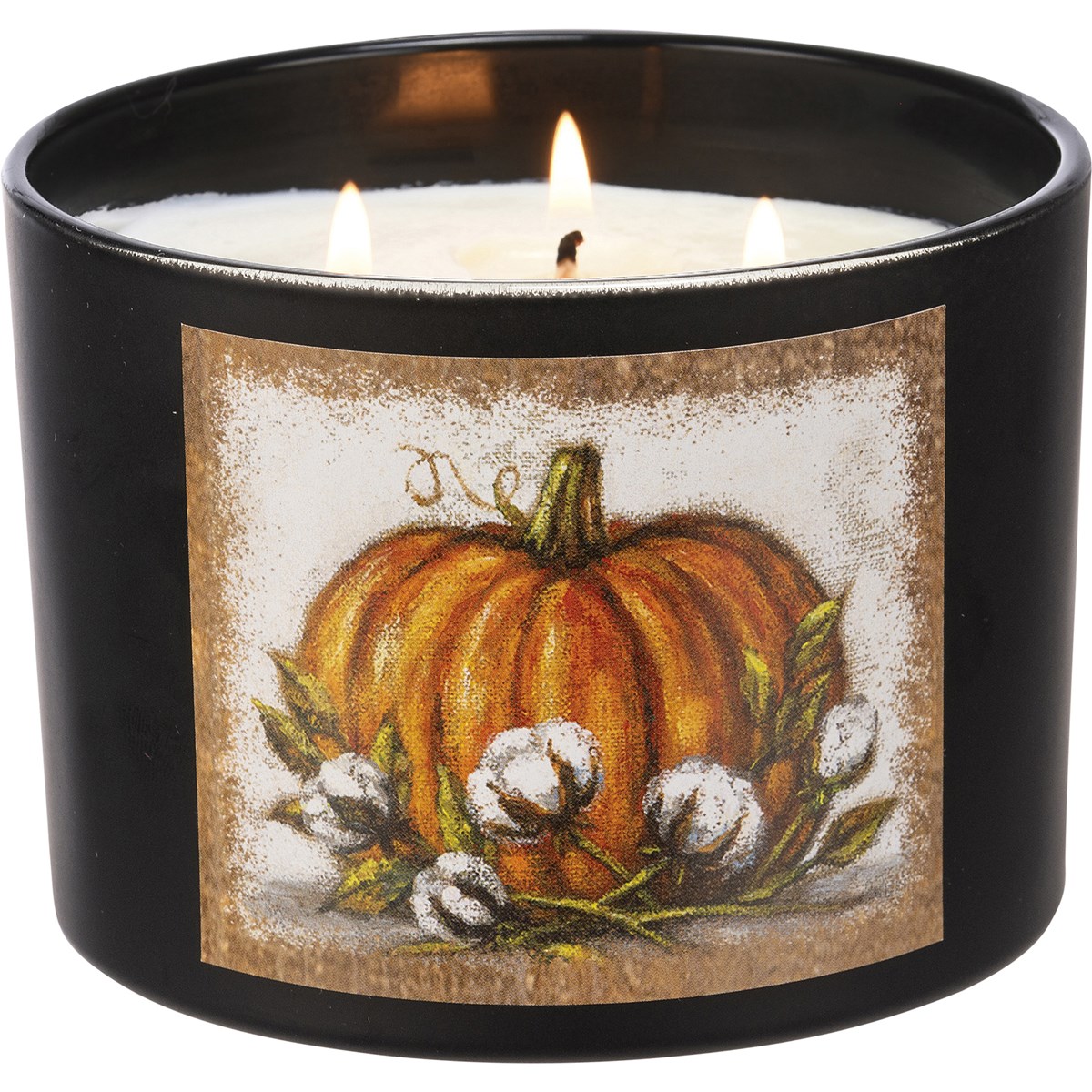 Orange Pumpkin Jar Candle - Soy Wax, Glass, Cotton