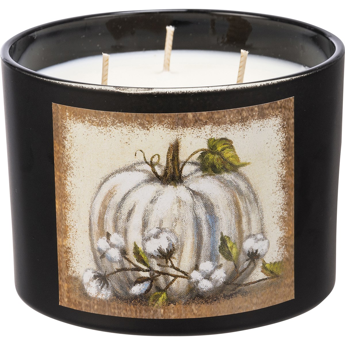 Jar Candle - White Pumpkin - 14 oz., 4.50" Diameter x 3.25" - Soy Wax, Glass, Cotton