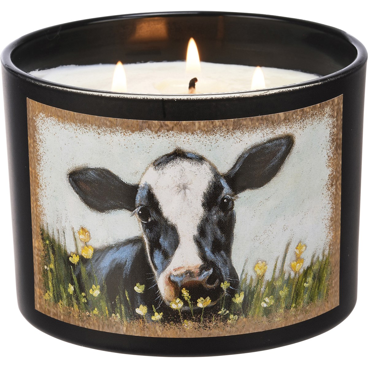 Cow In Buttercups Candle - Soy Wax, Glass, Cotton