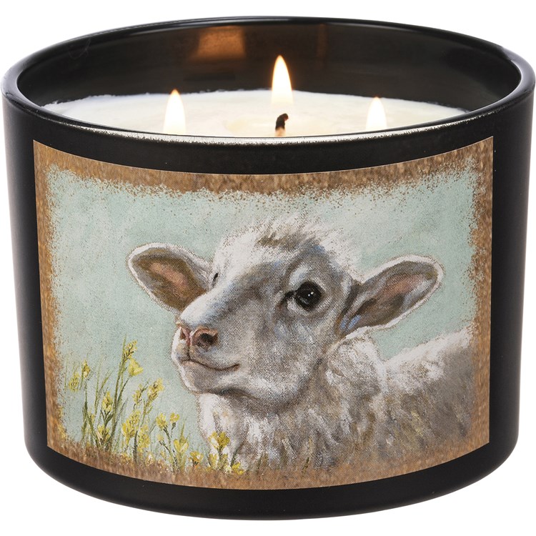 Sheep Jar Candle - Soy Wax, Glass, Cotton