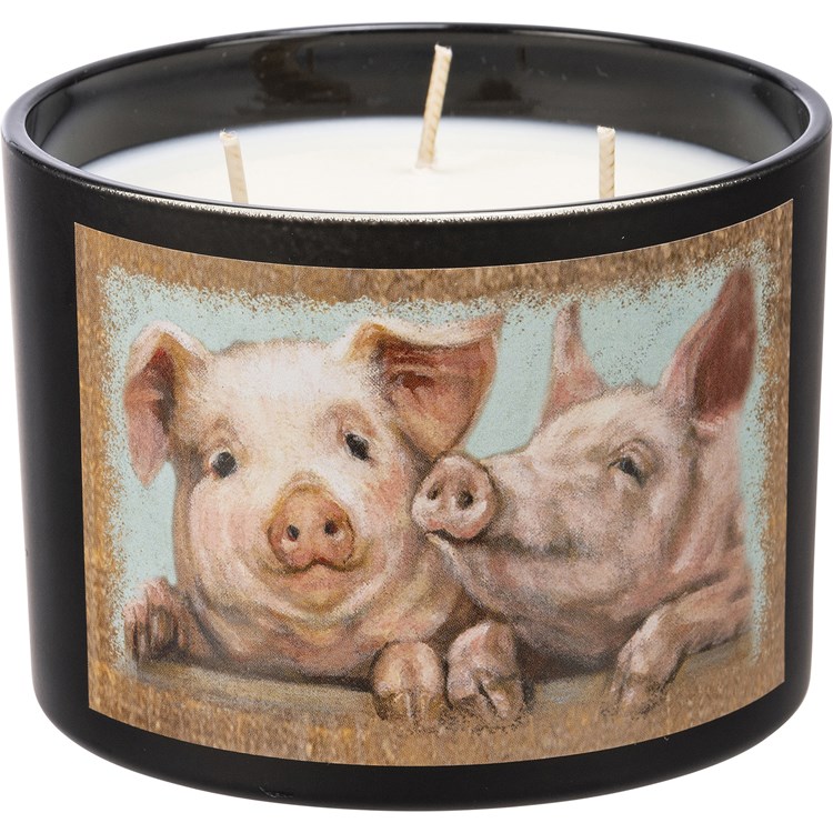 Pigs Candle - Soy Wax, Glass, Cotton