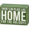 Home For The Holidays Box Sign And Sock Set - Wood, Cotton, Nylon, Spandex, Ribbon