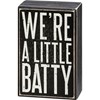 We're A Little Batty Box Sign And Sock Set - Wood, Cotton, Nylon, Spandex, Ribbon