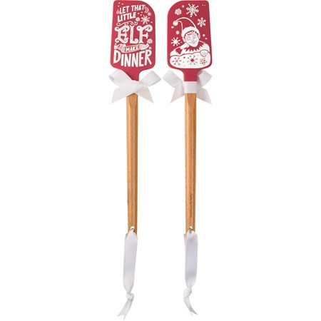 Let That Little Elf Make Dinner Spatula - Silicone, Wood