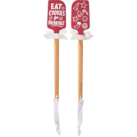 Eat Cookies For Breakfast Spatula - Silicone, Wood
