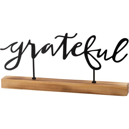 Sitter - Grateful - 12" x 5.75" x 1.50" - Metal, Wood