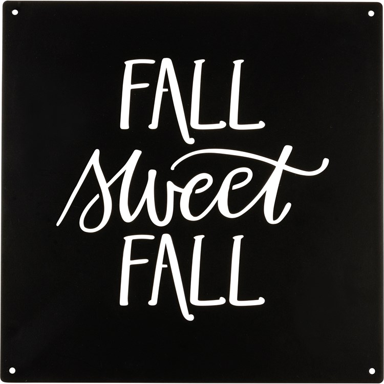 Metal Wall Art - Fall Sweet Fall - 8" x 8" - Metal