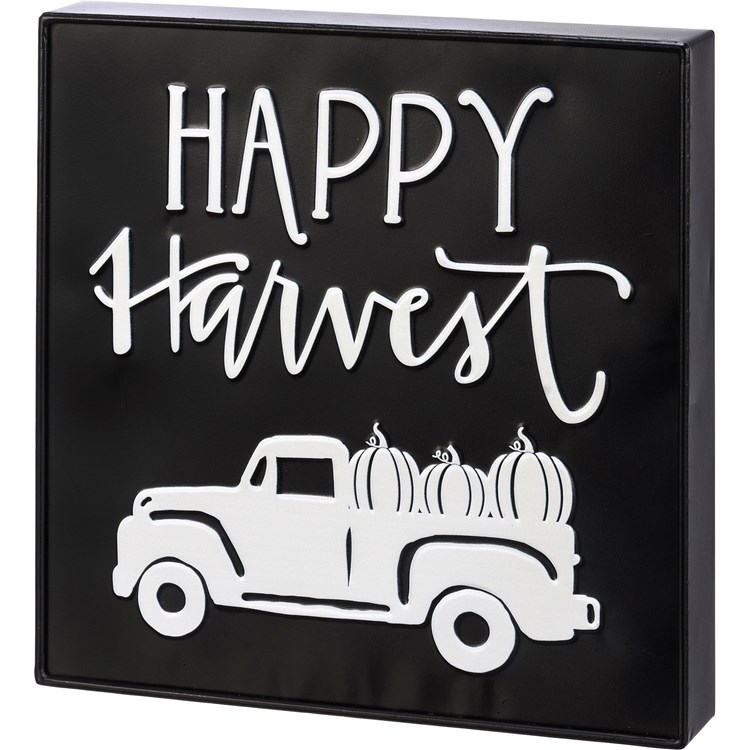 Happy Harvest Box Sign - Metal