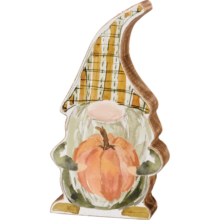 Fall Gnome Chunky Sitter - Wood, Paper