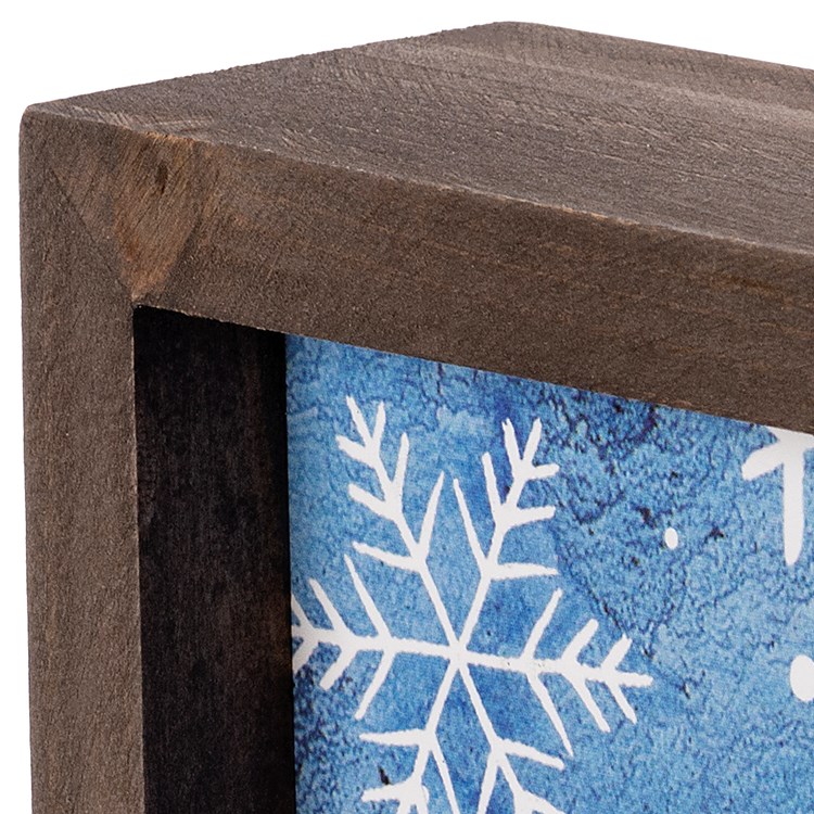 Let It Snow Inset Box Sign - Wood, Paper