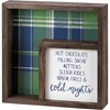 Inset Box Sign - Falling Snow Cold Nights - 8" x 8" x 1.75" - Wood