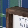Inset Box Sign - Falling Snow Cold Nights - 8" x 8" x 1.75" - Wood