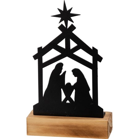 Sitter - Nativity - 4" x 6.75" x 1.50" - Metal, Wood