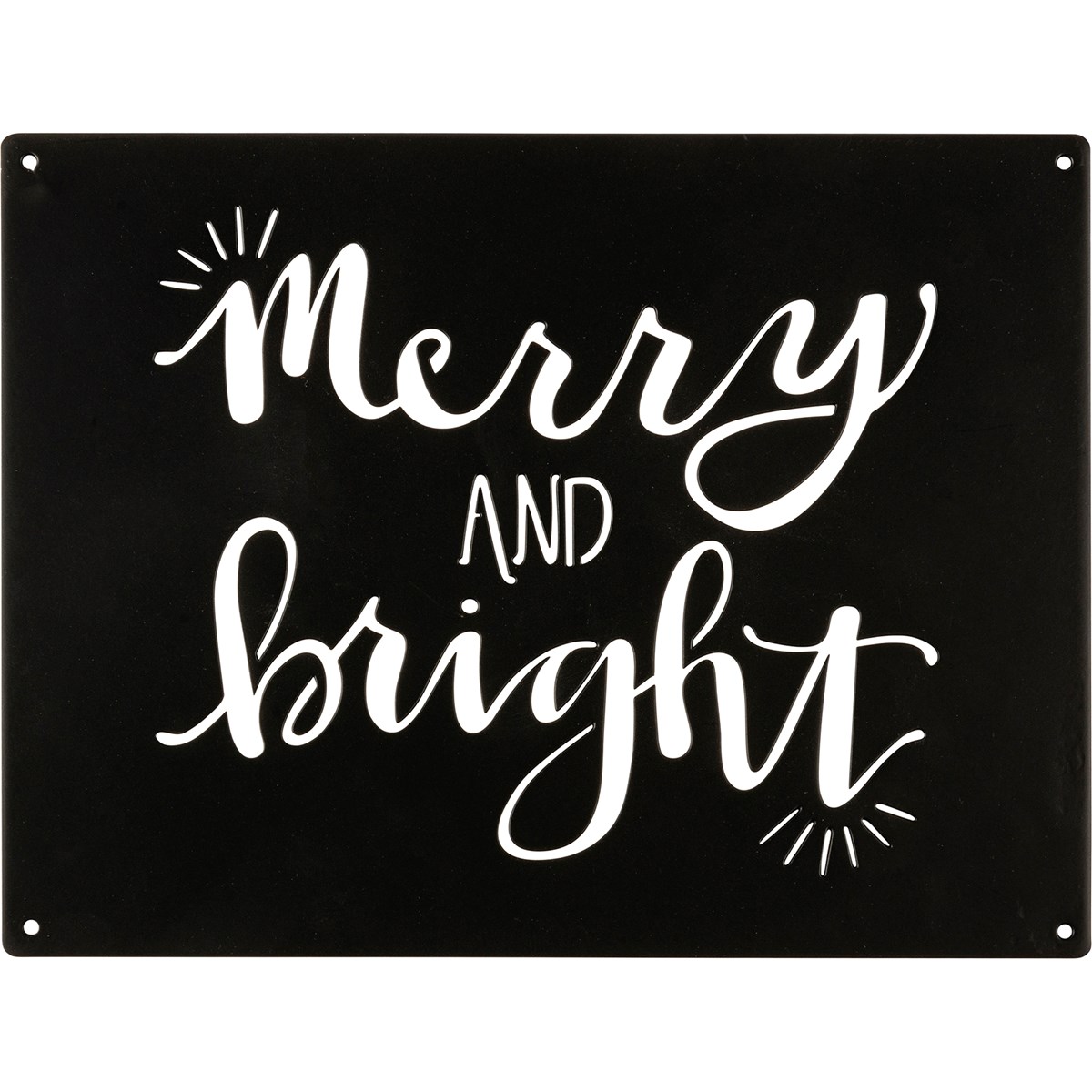 Metal Wall Art - Merry And Bright - 8" x 6" - Metal