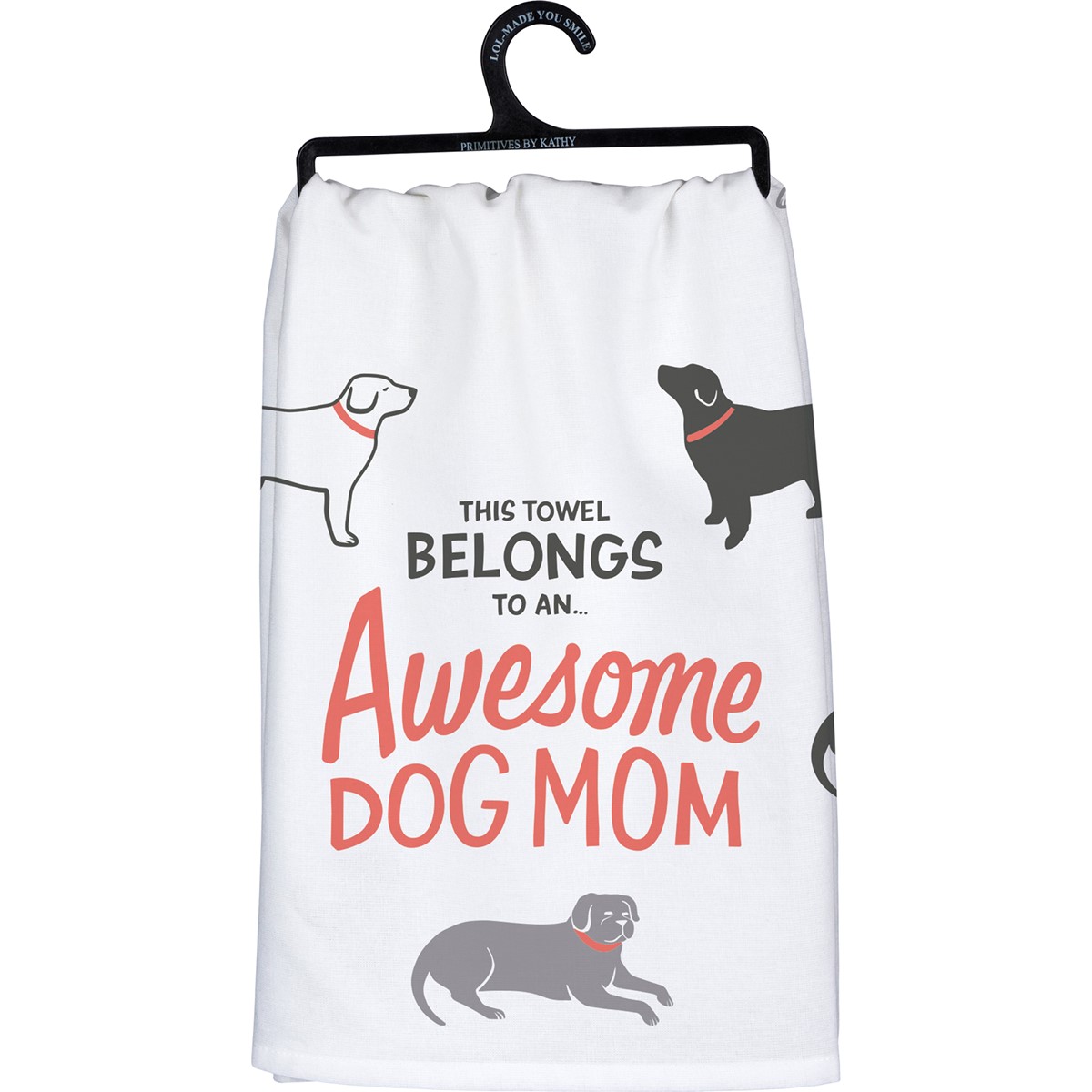 Kitchen Towel - Awesome Dog Mom - 28" x 28" - Cotton
