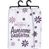 Kitchen Towel - Awesome Daughter  - 28" x 28" - Cotton