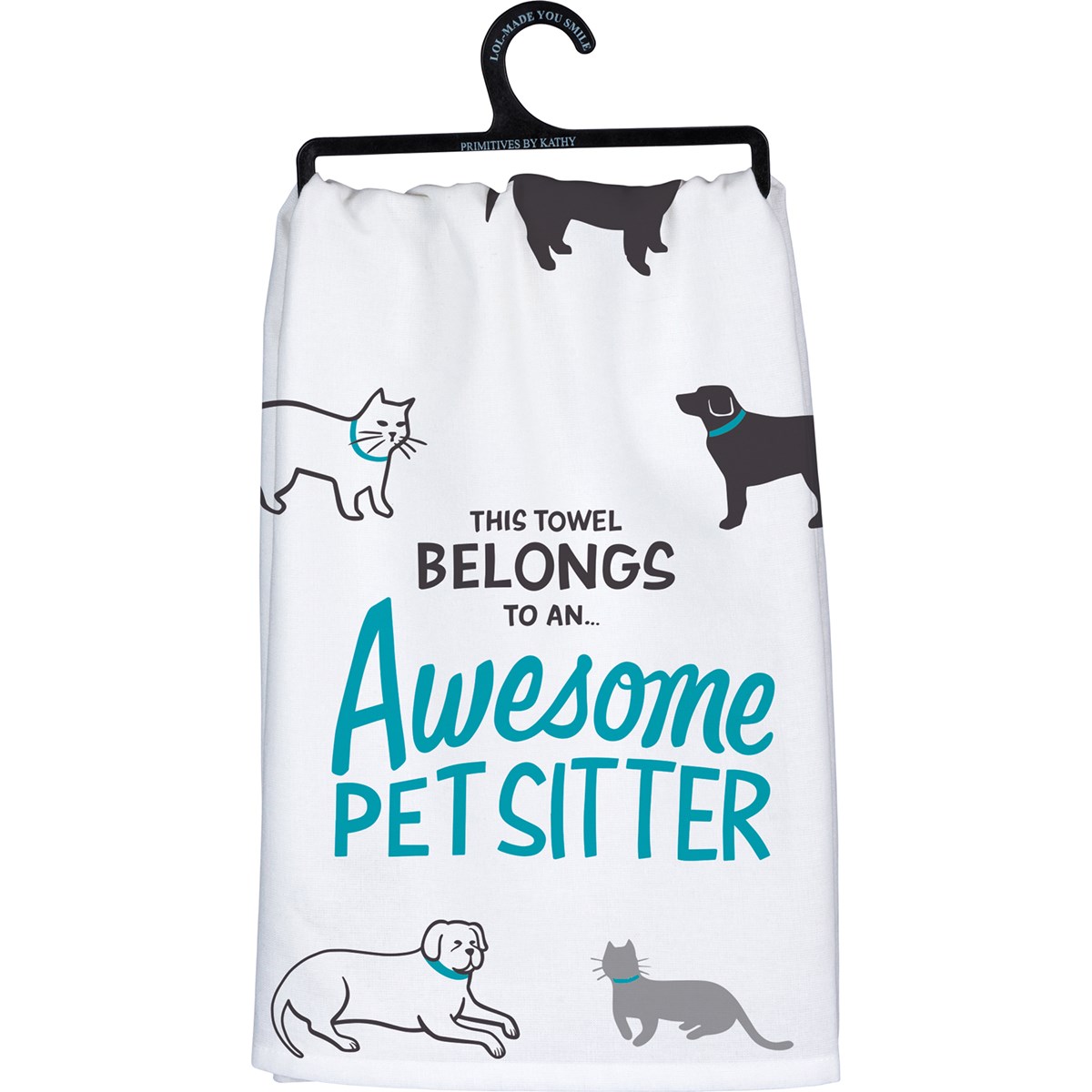 Kitchen Towel - Awesome Pet Sitter - 28" x 28" - Cotton