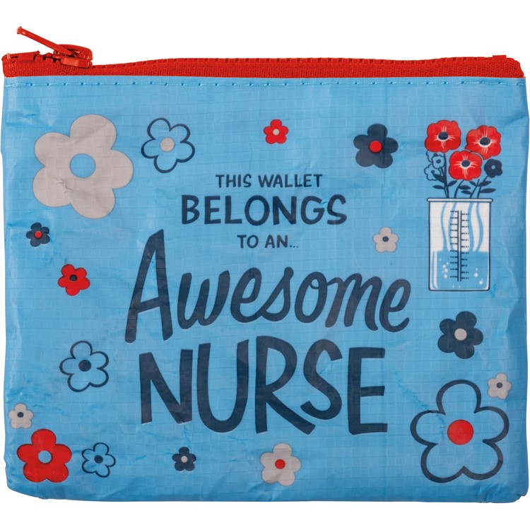 Awesome Nurse Zipper Wallet - Post-Consumer Material, Plastic, Metal