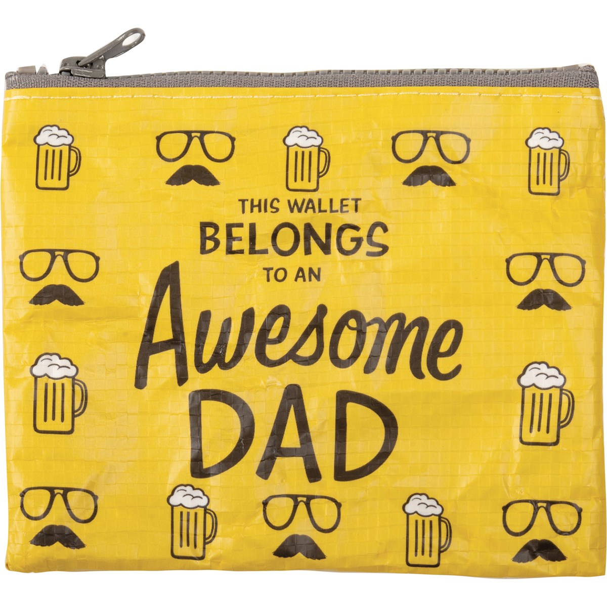 Zipper Wallet - Awesome Dad - 5.25" x 4.25" - Post-Consumer Material, Plastic, Metal