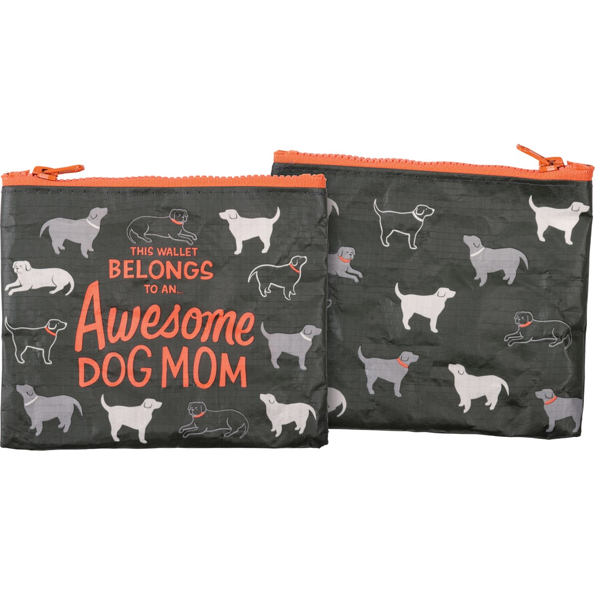 Awesome Dog Mom Zipper Wallet - Post-Consumer Material, Plastic, Metal