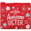 Awesome Sister Zipper Wallet - Post-Consumer Material, Plastic, Metal