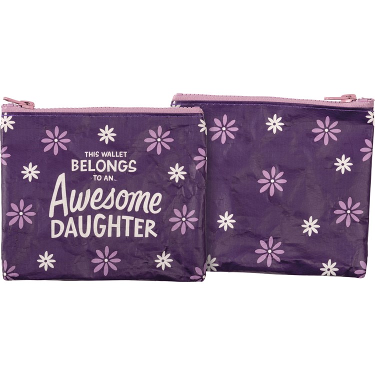 Awesome Daughter Zipper Wallet - Post-Consumer Material, Plastic, Metal