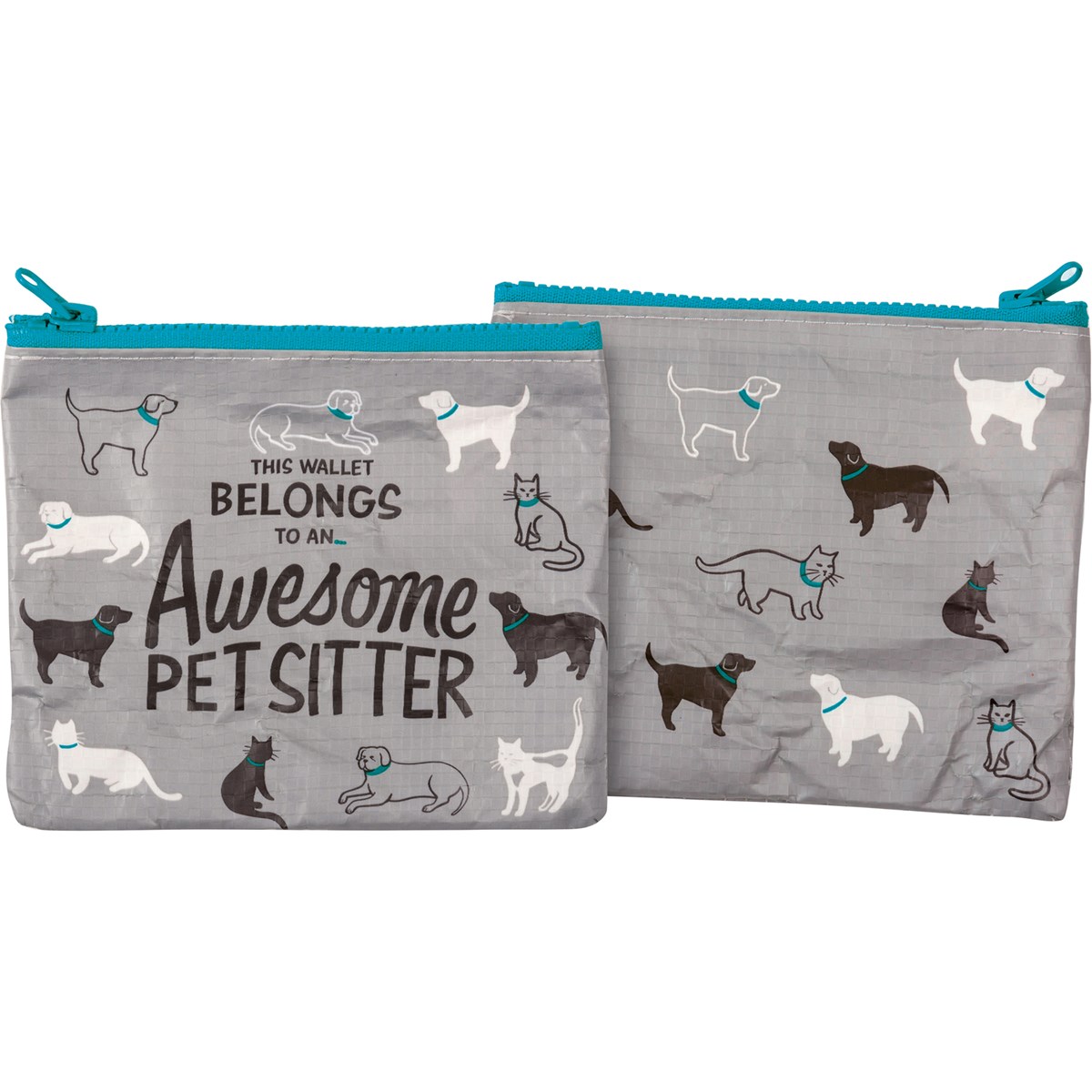 Awesome Pet Sitter Zipper Wallet - Post-Consumer Material, Plastic, Metal
