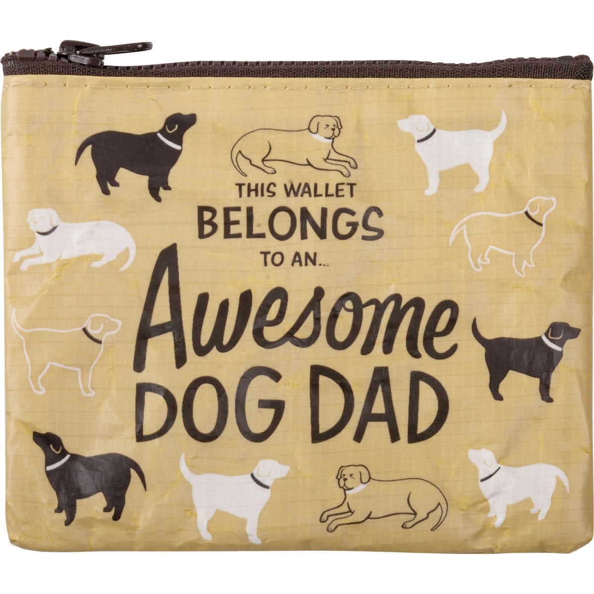 Awesome Dog Dad Zipper Wallet - Post-Consumer Material, Plastic, Metal