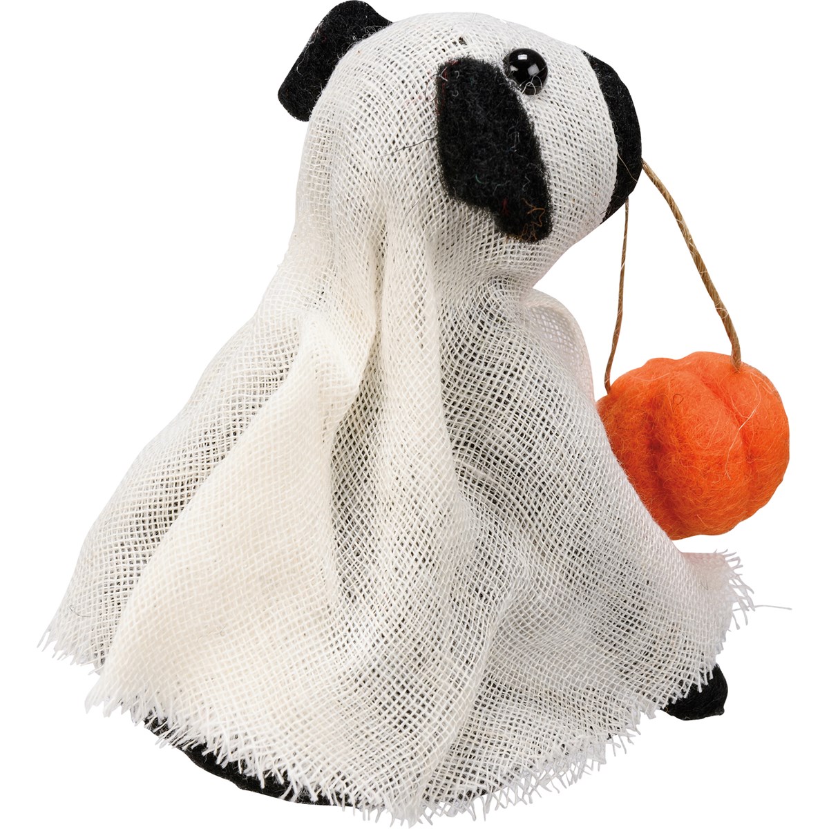 Ghost Dog Critter - Wool, Polyester, Plastic