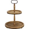 Two Tiered Round Light Tray - Wood, Metal