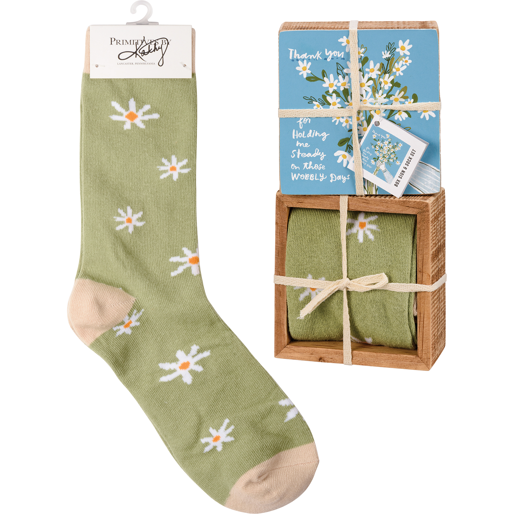 On Those Wobbly Days Box Sign And Sock Set | Primitives By Kathy