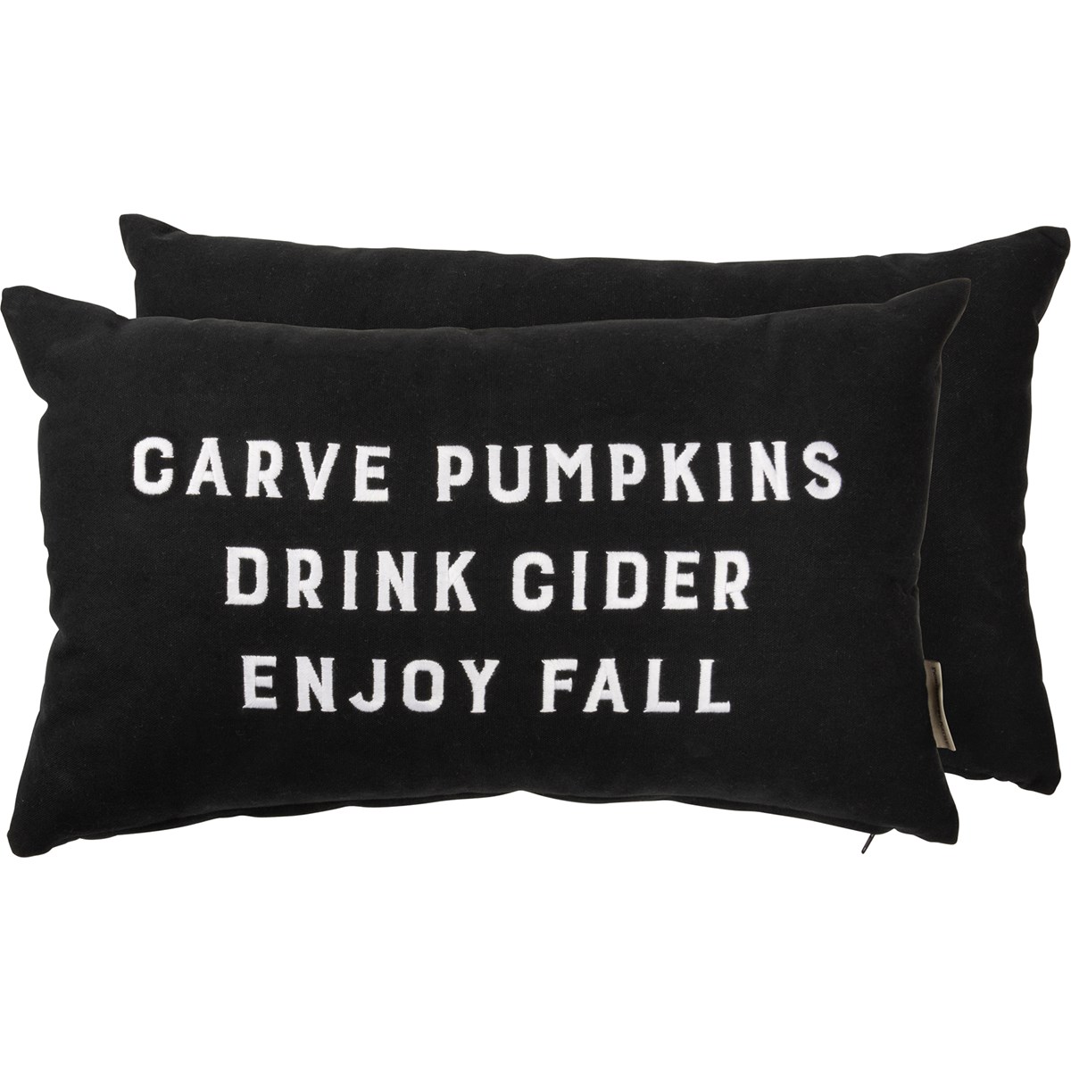 Carve Pumpkins Drink Cider Enjoy Fall Pillow - Cotton, Zipper