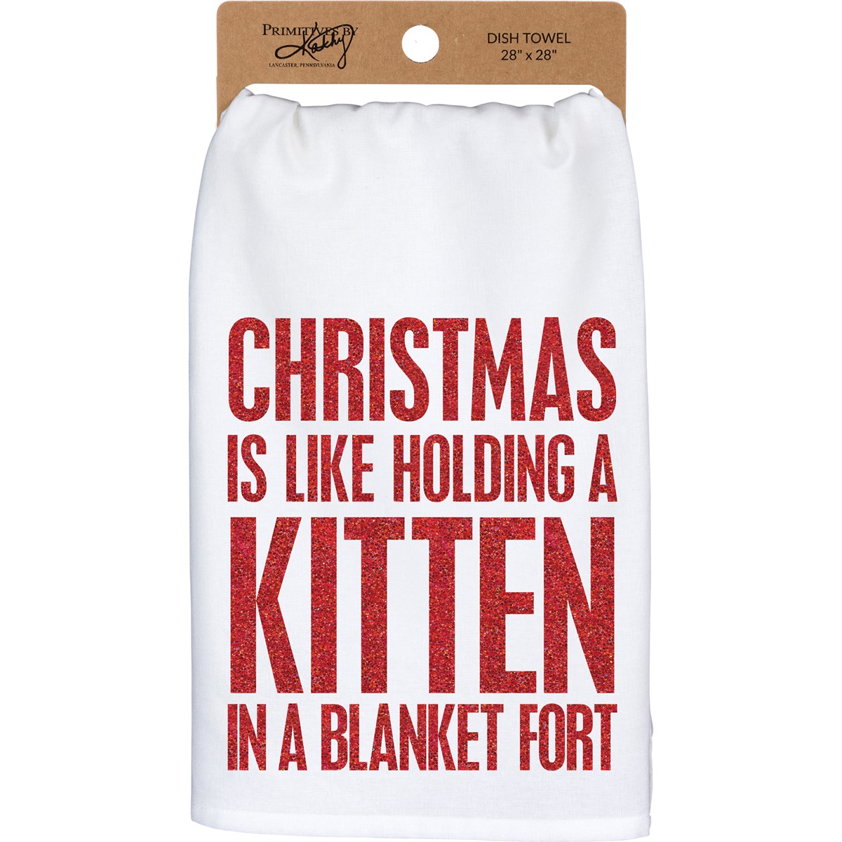 Christmas Is Like Holding A Kitten Kitchen Towel - Cotton, Glitter