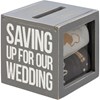 Saving Up For Our Wedding Bank And Socks Set - Wood, Glass, Cotton, Nylon, Spandex, Ribbon