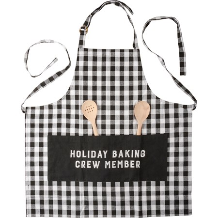 Apron - Holiday Baking Crew Member - 27.50" x 28" - Cotton, Metal