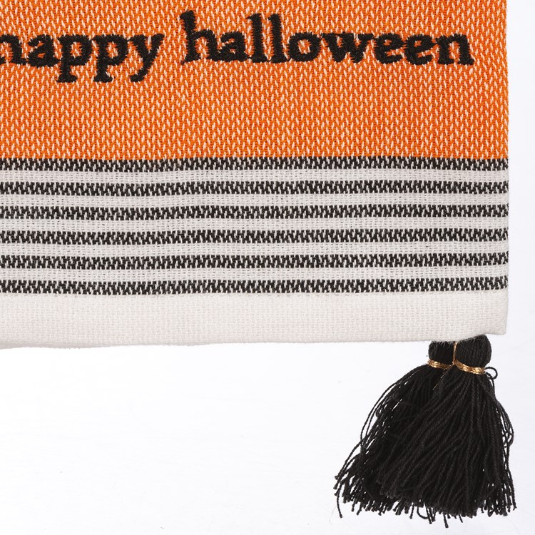 Happy Halloween Striped Kitchen Towel - Cotton