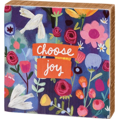 Choose Joy Block Sign - Wood, Paper