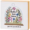 Protect Your Peace Block Sign - Wood, Paper