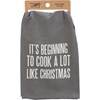 Kitchen Towel - Beginning To Cook A Like Christmas - 28" x 28" - Cotton